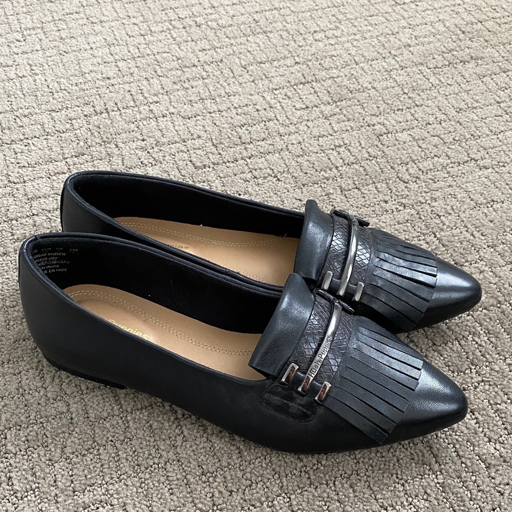 NEW Hush Puppies Black Fringe Loafers